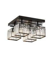AVONNI AV-60230-4BSY Siyah Boyalı Modern Avize E27 Metal Kristal 40x40cm