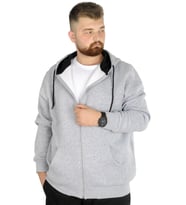 Mode XL Erkek Sweatshirt Kapşonlu Zippered Basic 20543 Grimelanj