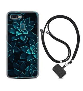 Oppo A5S A15 A16 A54 A55 A73 A74 Kılıf Boyun Askılı Silikon Mistik Çiçekler 1650