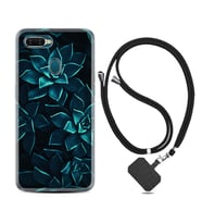 Oppo A5S A15 A16 A54 A55 A73 A74 Kılıf Boyun Askılı Silikon Mistik Çiçekler 1650