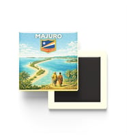 Retro Marshall Adaları Majuro Şehri Temalı Vintage Buzdolap Magneti – 9x9 cm