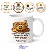 Kelle Paça Temalı Komik Baskılı Kupa Bardak Esprili Hediye Porselen Mug