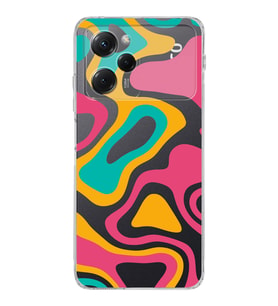Poco X5 Pro  Kamera korumalı Kapak Renkli Desen Tasarımlı  Şeffaf Kılıf
