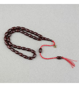 Omari Sıkma Kehribar Kapsül Kesim Oturtma İmameli Sistemli 7.5x12mm Tesbih