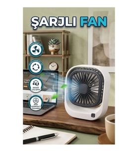 Şarjlı Taşınabilir Masaüstü Fan Ayarlanabilir Açılı Kompakt Tasarım