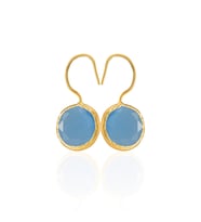 Kadir Jewellery 22 Ayar Altın Kaplama Kadın Taşlı Küpe -El İşçiliği Ve Hipoalerjenik Küpe -E01