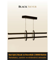 Halo Silver Lineer LED Sarkıt Avize – Kumandalı Dim Edilebilir – Yukarı & Aşağı Işık