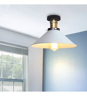 RİOLİGHT RETRO TEKLİ METAL PLOFONYER AVİZE ŞAPKA ÇAPI: 28CM (Siyah)