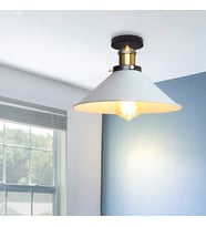 RİOLİGHT RETRO TEKLİ METAL PLOFONYER AVİZE ŞAPKA ÇAPI: 28CM (Siyah)