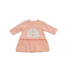 Andywawa Kız Bebek Tavşan Kabartmalı Pembe Elbise AC22373