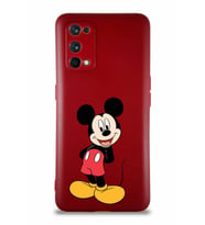 Realme 7 Pro Soft Premier Kapak Mickey Mouse-B Tasarımlı Silikon Kılıf - Mürdüm (Şeffaf)