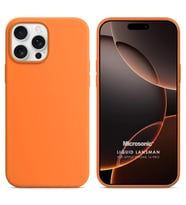 Microsonic Apple iPhone 16 Pro Kılıf Liquid Lansman Silikon Turuncu (Turuncu)