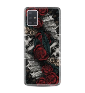 Samsung a71 A72 A73 A7 A9 2018 C7 C9 Kılıf Desenli Silikon Skull Rose 1673