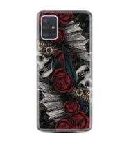 Samsung a71 A72 A73 A7 A9 2018 C7 C9 Kılıf Desenli Silikon Skull Rose 1673