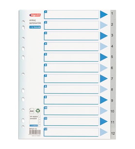 Bigpoint PP Seperatör 1-12 Rakamlı x 25 Adet