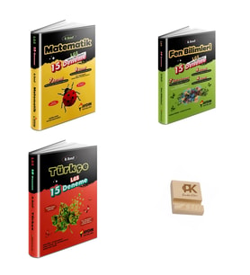 Aydın LGS 8. Sınıf Matematik (15li) Fen Bilimleri (15li) ve Türkçe (15li) Denemeleri 3lü Set