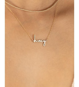 Kişiye Özel Şık Honey / Bal Kolye 925K Gümüş (Gold)