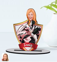 BK Gift Kişiye Özel İsimli Kadın Motorcu Karikatürlü Ahşap Biblo Model-2
