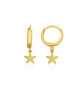 Barika Jewelry Kadın Yıldızlı Altın Halka Küpe