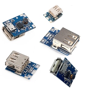 5 Adet Micro USB Girişli Powerbank Şarj Devresi Koruma 3.7V Lipo, Li-ion Pili 5V Dişi USB Çıkışa Güçlendirme Modülü