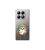 Xiaomi Mi 14T Pro ile Uyumlu Splash Kirpi Tasarımlı Şeffaf Silikon Kılıf