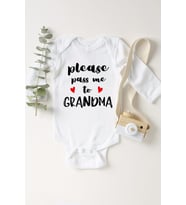 Unisex Bebek Beyaz Pass Me To Grandma Çıtçıtlı Body