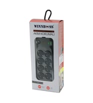TERMAL AKIM - KISA DEVRE KORUMALI 8Lİ PRİZ 2+2 USB-TYPE-C - 2 METRE ANAHTARLI UZATMA KABLO 16A - 4000W