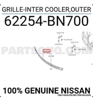 Nissan Almera Ön Tampon Panjuru Orta 2002-2004 (Oem No:  62254Bn700)