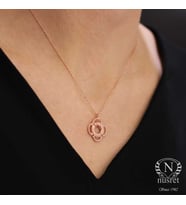 925 Ayar Gümüş Can Simidi Kolye, Pembe (Rose)