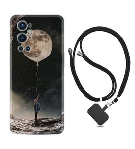 Tecno Spark 9 Pro Kılıf Resimli Boyun Askılı İpli Desenli Silikon Moon Baloon 1368