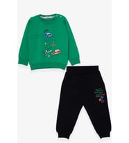 Breeze Erkek Bebek Eşofman Takımı Yarış Temalı 9 Ay-3 Yaş, Yeşil