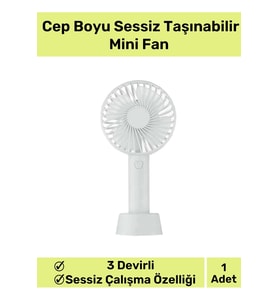 Özel Üretim Usb Şarjlı 3 Kademeli Sessiz Taşınabilir Mini Fan Pervaneli Soğutucu Küçük Vantilatör