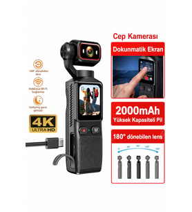Glr L19 4K Ultra HD Wi-Fi Vlog Kamerası 180 Dönebilir Lens, 6 Eksenli Sarsıntı Önleyici