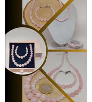 Galaksi Serisi Pembe Kuvars Taşı Kolye & Bileklik Seti