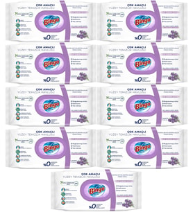 Bingo Clean Yüzey Temizlik Havlusu 96 Yaprak Lavanta Kokulu Plastik Kapaklı (9 Lu Set) 864 Yaprak