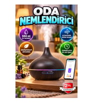 550 ml Su Hazneli Ultrasonik Oda Nemlendirici ve Aromaterapi Difüzörü – Zamanlayıcılı, LED Işıklı