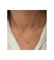Gümüş Rose 3 Boyutlu H Harf Kadın Kolye CSR2183772