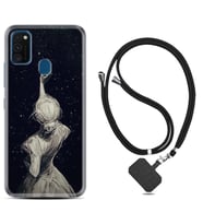 Samsung M21 M22 M23 M30 M31S M32 Kılıf Boyun Askılı Silikon Star Woman 1332