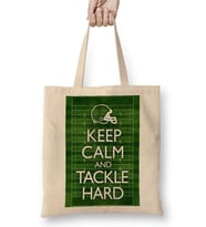 Keep Calm and Tackle Hard Football Bez Çanta Uzun Saplı