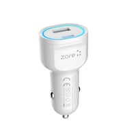 Lexroo CC-02 Hızlı Şarj Özellikli LED Işıklı QC 3.0 USB-A ve Type-C PD Araç Şarj Başlığı PD - Beyaz