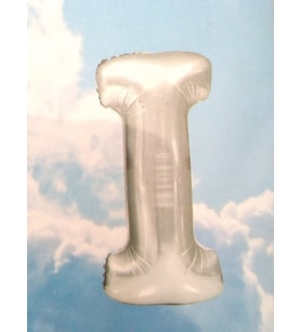 Pazariz  I Harf Silver Gümüş Folyo Balon Harfli Helyum Balon 100 cm Dev Boy