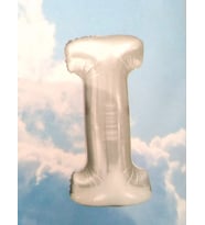 Pazariz  I Harf Silver Gümüş Folyo Balon Harfli Helyum Balon 100 cm Dev Boy