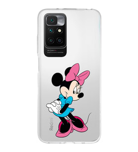 Redmi 10 2022 Uyumlu Kapak Minnie Mouse Tasarımlı Şeffaf Silikon Kılıf