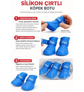 Köpek Ayakkabısı 4’lü Set Su Geçirmez Kaymaz Tabanlı Köpek Botu Küçük Orta Irk Köpekler İçin Koruyucu Patik Yağmur Kar Çamur İçin Dayanıklı Evcil Hayvan Ayakkabısı Mavi (Large)