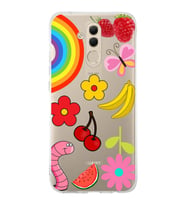 PrintiFy Huawei Mate 20 Lite ile Uyumlu 1mm Slim Fit Water Color 5 Baskılı Şeffaf  Kılıf