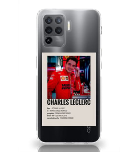 Oppo Reno 5 Lite Uyumlu Charles Leclerc Desenli Şeffaf Telefon Kılıfı