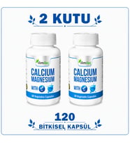 Calcium Magnesium D3 2 Kutu 120 Bitkisel Kapsül – Kalsiyum Magnezyum Takviye Edici Gıda