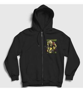 Presmono Unisex Siyah Poster Marilyn Manson Fermuarlı Kapüşonlu Sweatshirt 550918tt