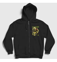 Presmono Unisex Siyah Poster Marilyn Manson Fermuarlı Kapüşonlu Sweatshirt 550918tt