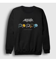 Presmono Unisex Siyah Mosh Anthrax Sweatshirt 10333tt